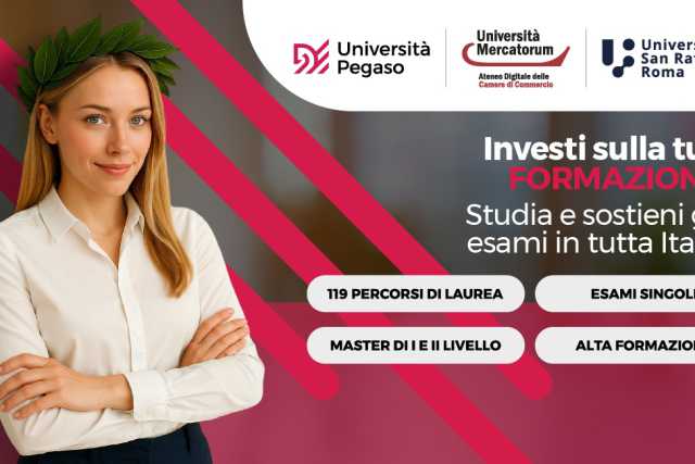 Iscriviti oggi a un corso di laurea Pegaso e studia dove e quando vuoi
